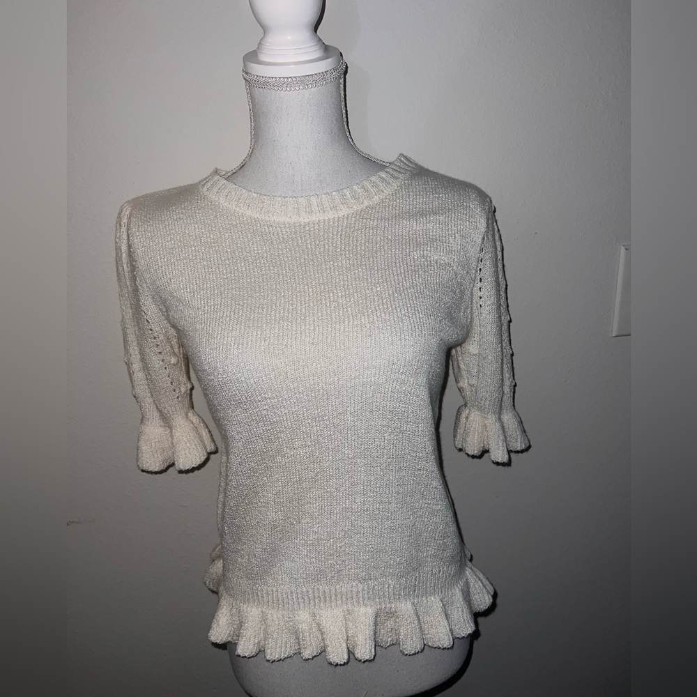 Blu Pepper Ivory Knit Blouse